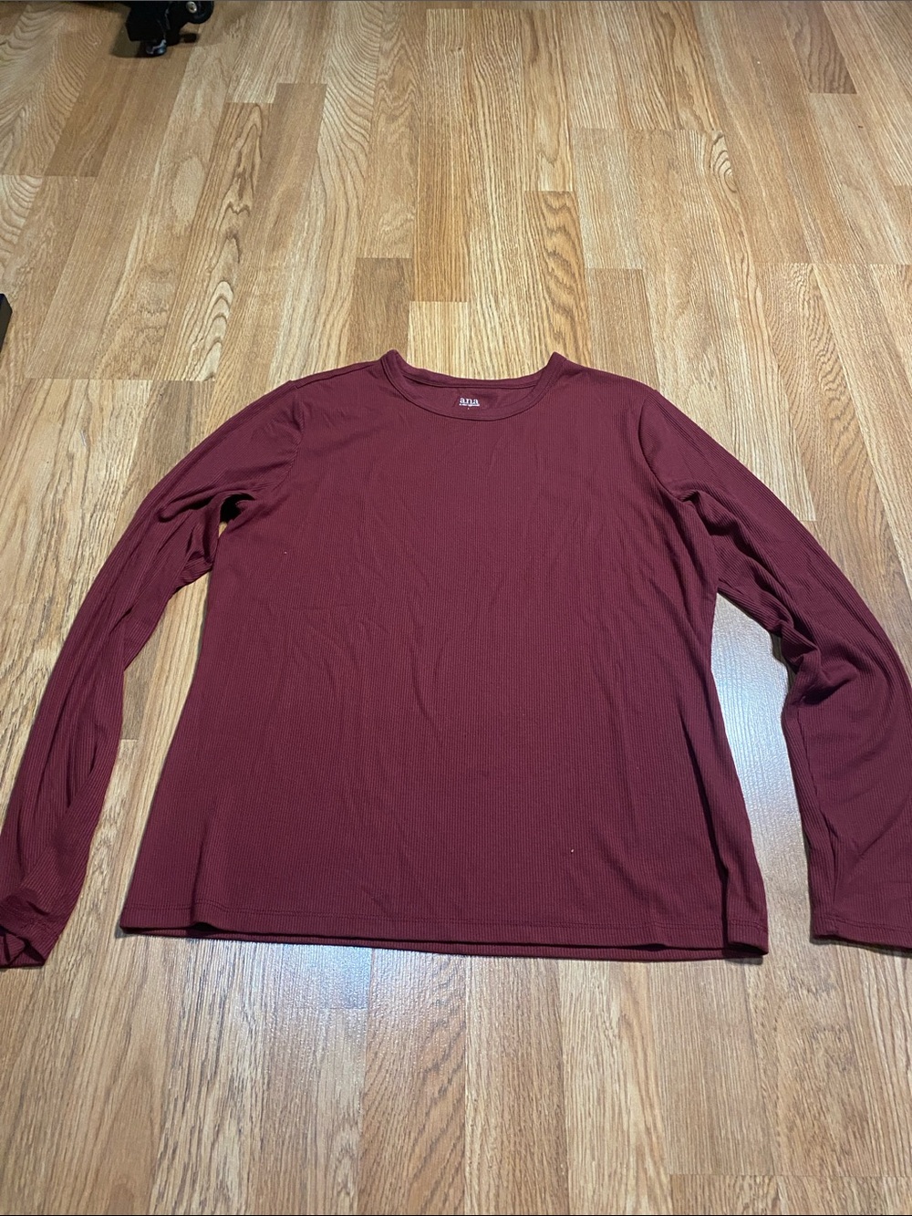 a.n.a Women’s Long-Sleeve Crewneck Shirt - Maroon